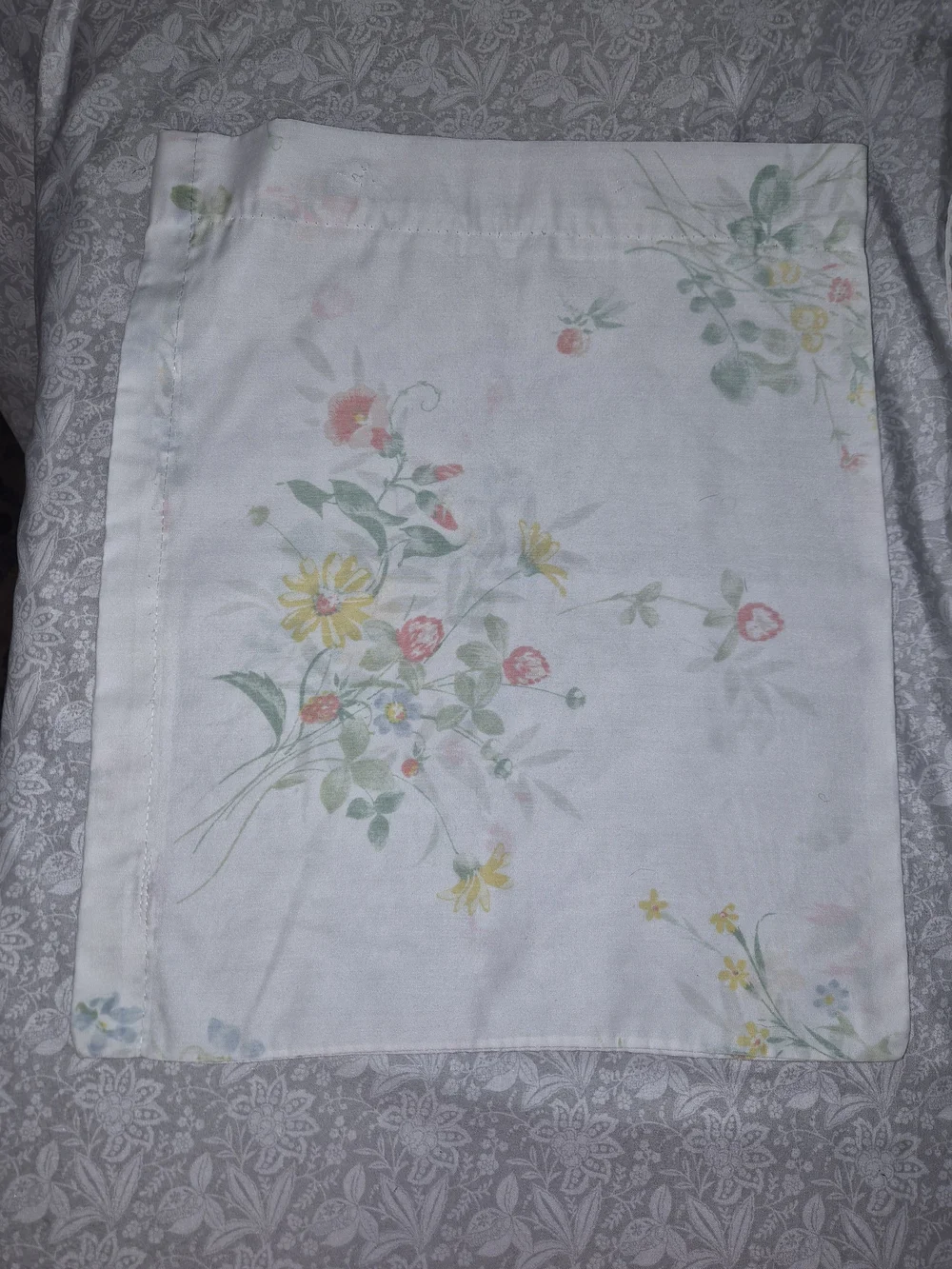 Floral Cotton Pillowcase Set - White with Pastel Floral Print